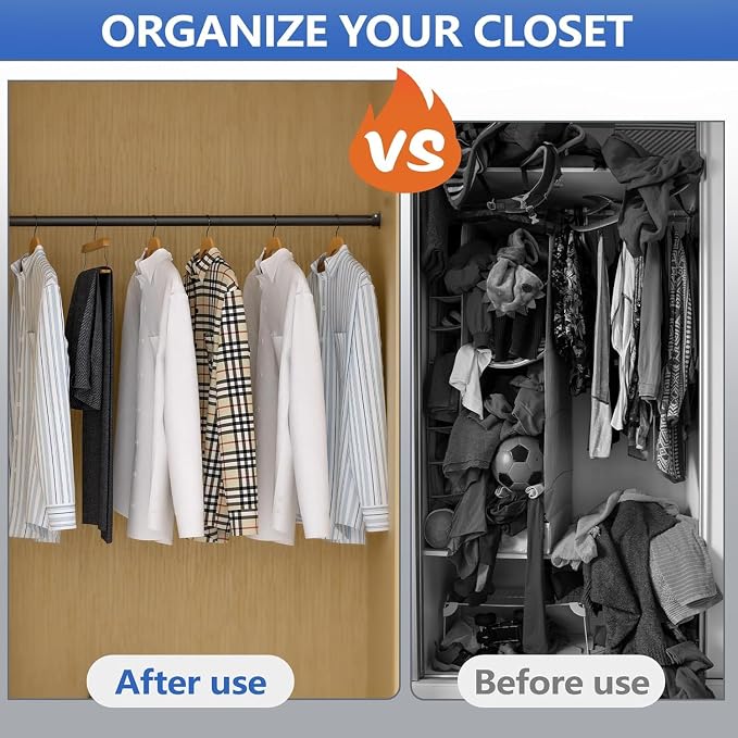 Closet Rod, 17 to 38 Inch Adjustable Closet Bar - Image 4