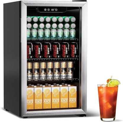 3.1 Cu.ft Beverage Refrigerator Cooler, 110 Can Mini Fridge by Unknown