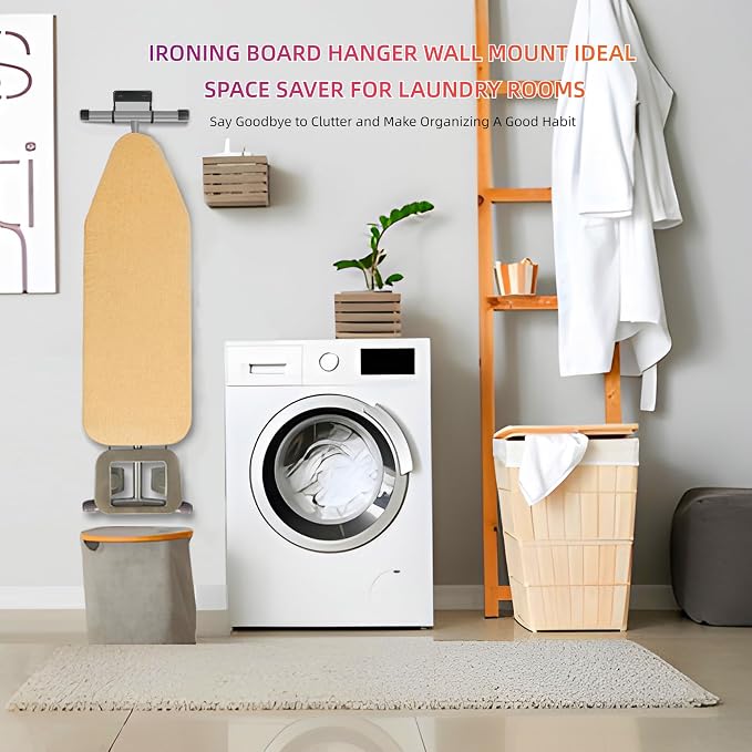 BiJun Ironing Board Holder Wall Mount, Ironing Board Hanger - Image 2