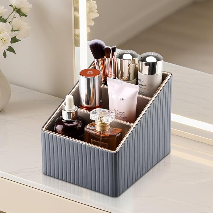 KINGFOM 3 Slot PU Leather Remote Controller Holder, Home Sundries Storage Box - Image 9