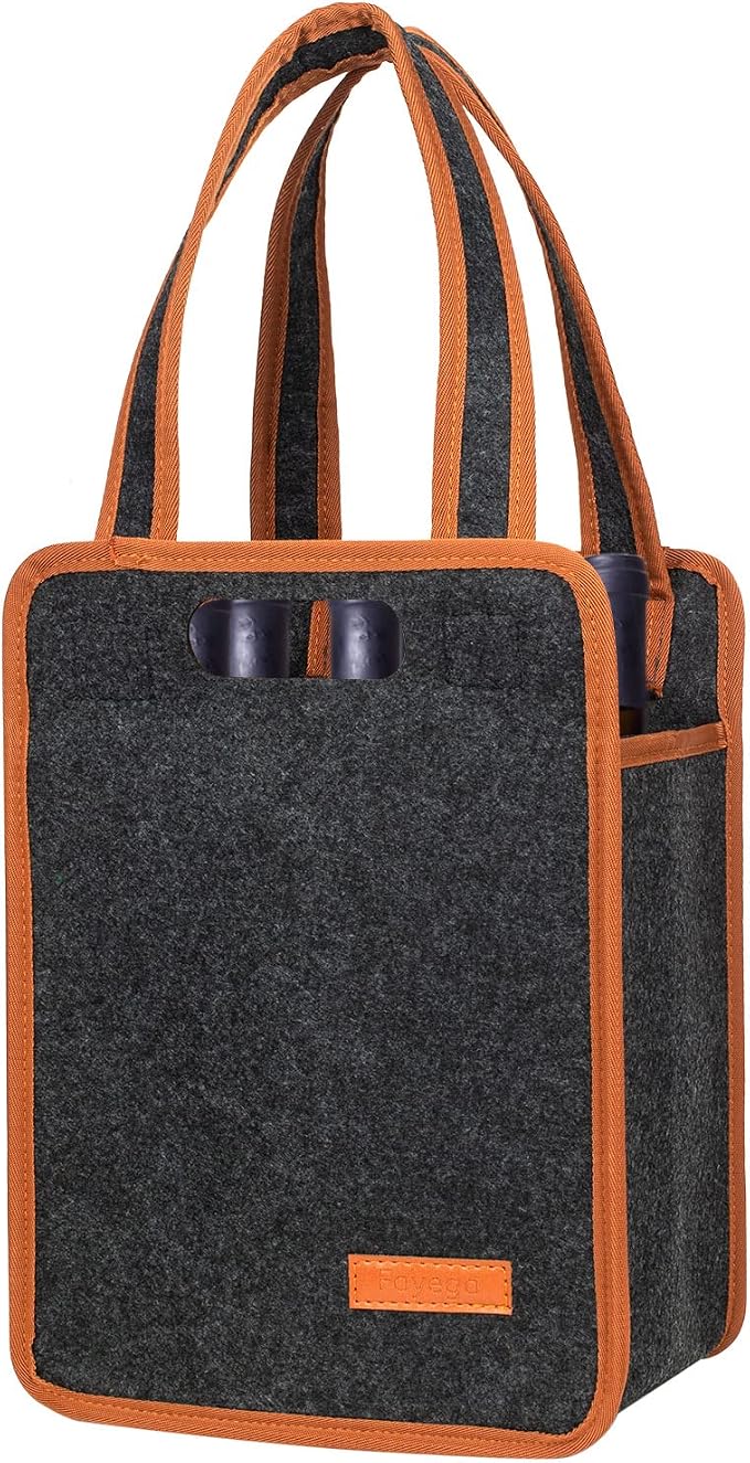 6 Bottle Wine Tote Bag, Insulated Thermal Padded Wine Carrier Tote, Reusable by Foyego