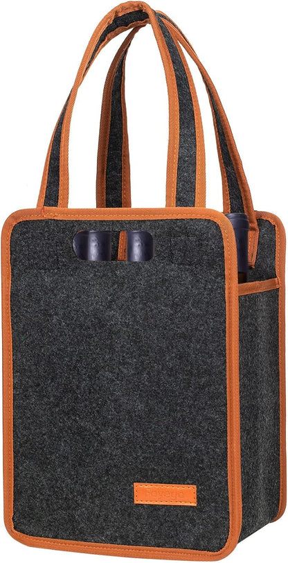 6 Bottle Wine Tote Bag, Insulated Thermal Padded Wine Carrier Tote, Reusable by Foyego