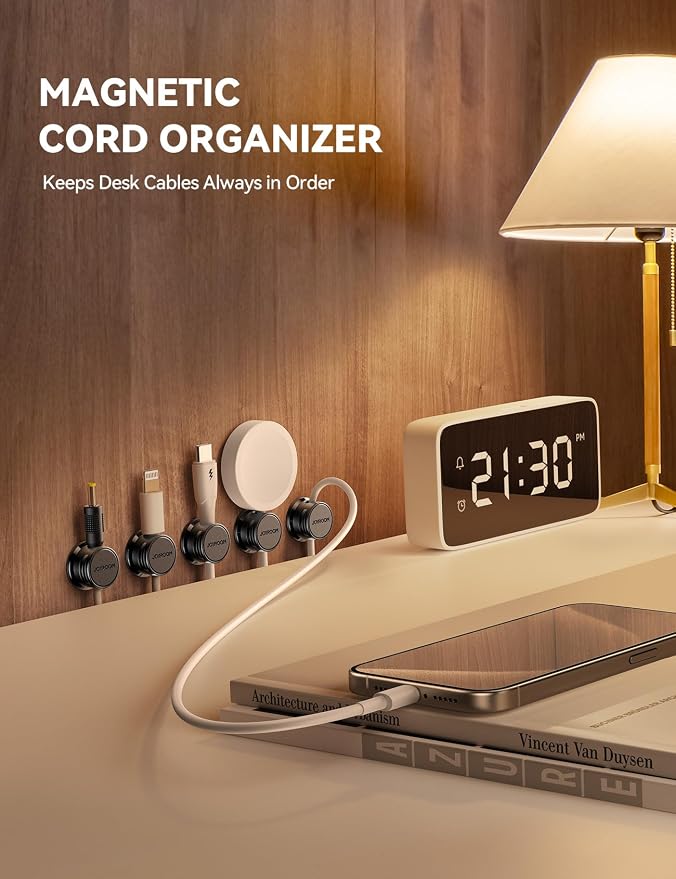 9 Pack Cable Management Cord Organizer, JOYROOM Magnetic Cable Clips Adhesive - Image 2