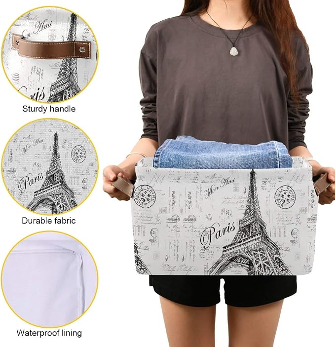 Storage Basket Paris Eiffel TowerStorage Bin Cube - Image 8