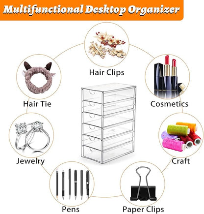 Hipiwe Plastic Drawer Organizer Clear Desktop Drawers Box - Image 7
