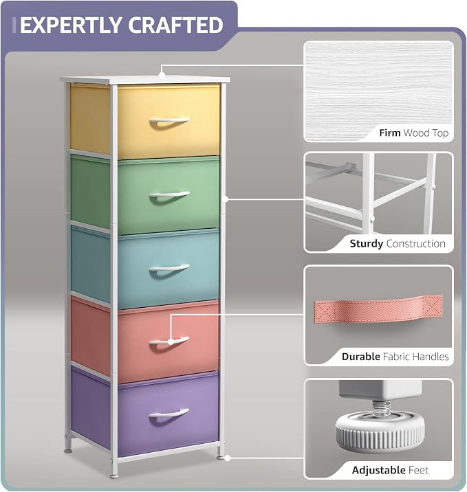 Sorbus Fabric Dresser for Kids Bedroom - Image 4