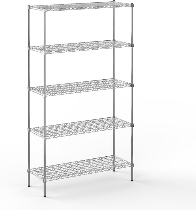 18" Deep x 48" Wide x 86" Height Wire Shelving Kit | 5-Tier | NSF Commercial by Regal+Altair