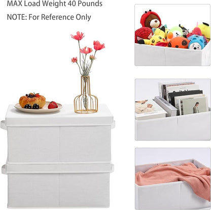 HOONEX Storage Bins with Lids for Organizing, Storage Boxes with 2 Carrying - Image 2