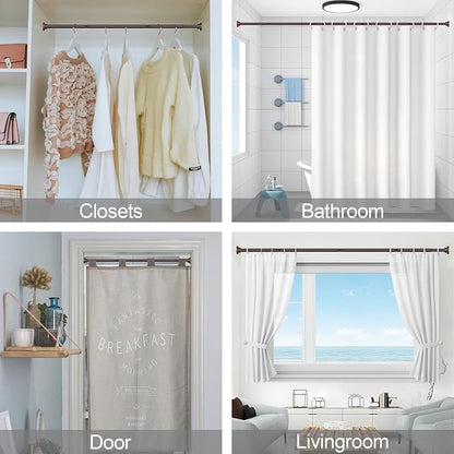 Thestoa Brown Shower Curtain Rod Adjustable 43-66 inch, Anti-Rust Non-Slip - Image 6