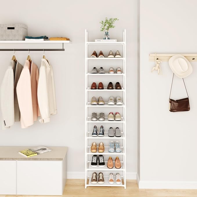 10-Tier Tall Shoe Rack for Closet, Adjustable Sturdy Durable Shoe Shelf - Image 3