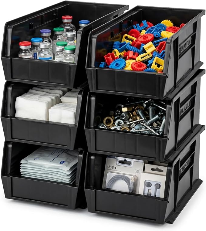 Quantum Storage QUS238 Heavy-Duty Stackable Plastic Storage Bins - Image 2