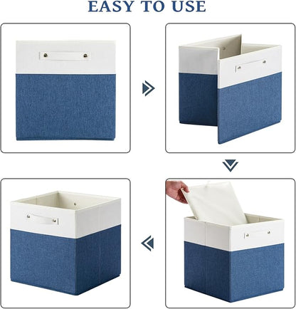 FinishingBo 13x13x13 Storage Cube Bins 6 Pack, Cube Shelf Baskets | Foldable - Image 4