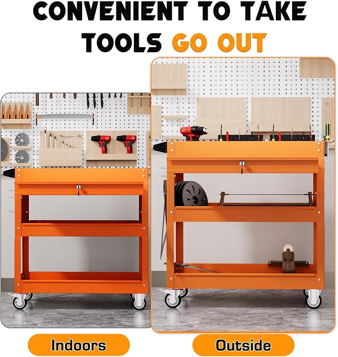 3 Tier Tool Cart on Wheels - Image 4