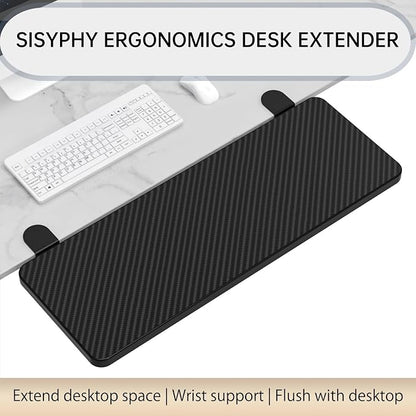 Sisyphy Ergonomics Desk Extender Tray, 29.5x9.5" Punch-Free Clamp on, Foldable - Image 2
