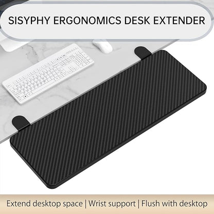 Sisyphy Ergonomics Desk Extender Tray, 21.7x9.5" Punch-Free Clamp on, Foldable - Image 2
