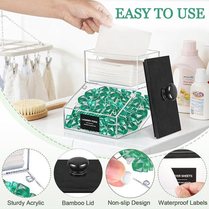 2 in 1 Dryer Sheet Holder & Laundry Pods Container, Laundry Detergent Organizer - Image 4