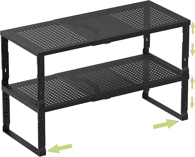 Heavy-Duty Adjustable Metal Shelf Organizer by Unknown