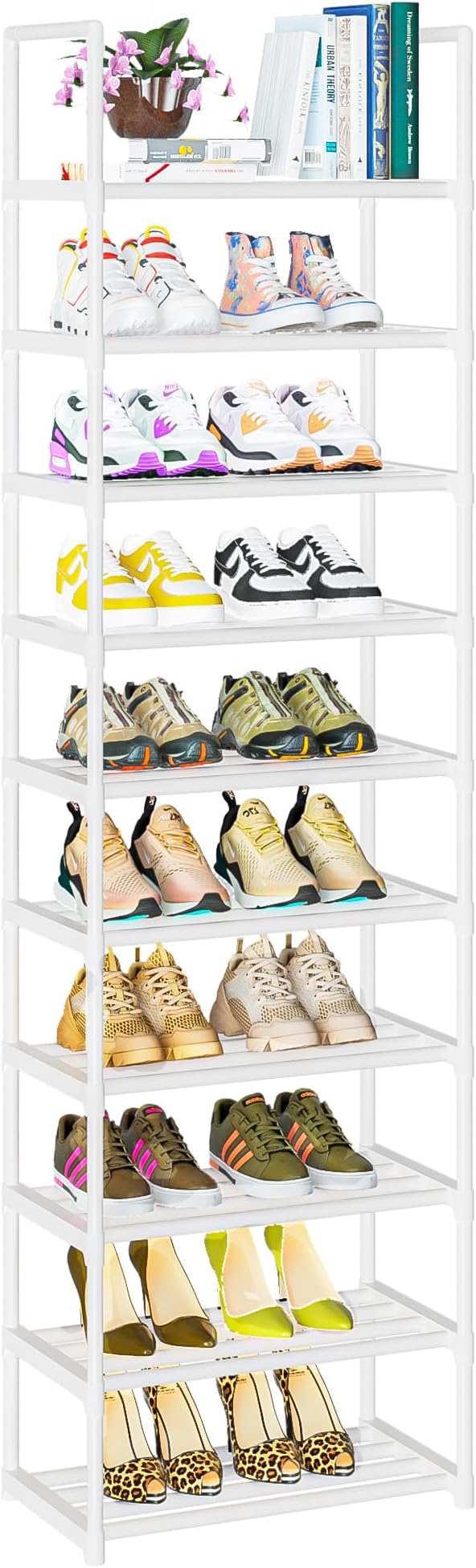 OYREL Sturdy Metal Shoe Rack Organizer, Narrow Shelf Stand by OYREL