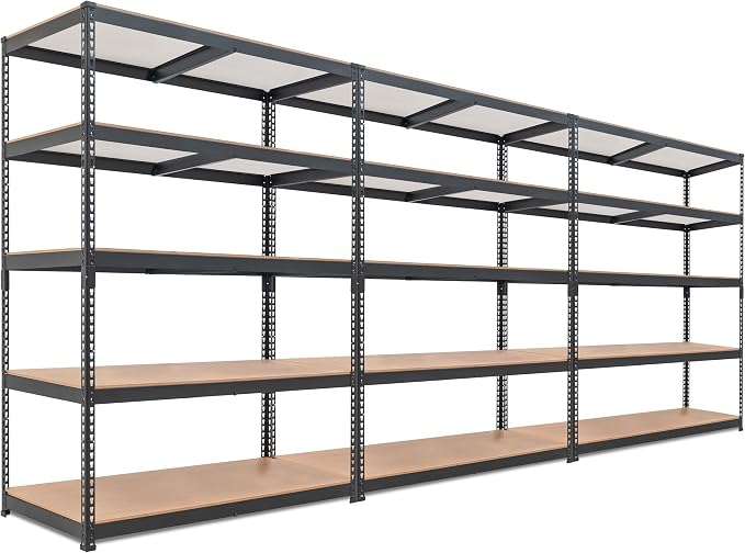 HOMEDANT 5 Tier Storage Shelves Adjustable Laminated Boltless Garage Metal by TheBestOrganizingSolution