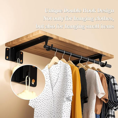 Closet Rod Support Bracket WYGWP Heavy Duty Closet Shelf Brackets Supports - Image 3