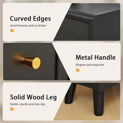 Small Nightstand Set of 2, Narrow Nightstand Slim Couch Side Table - Image 5
