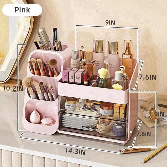 Booklov Makeup Organizer for Vanity, Large Capacity Cosmetic Display Case - Image 3