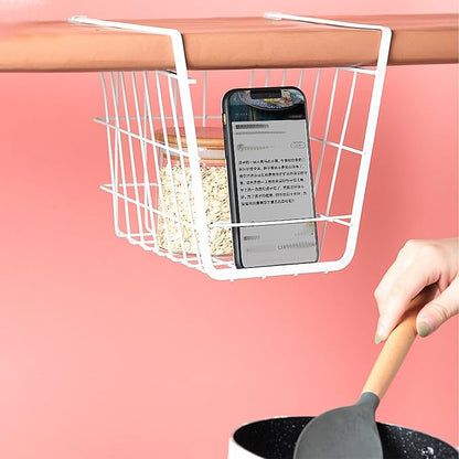 Fdit Metal Wire Rack Hanging Shelf, Under Cabinet Shelf Basket Organizer - Image 6