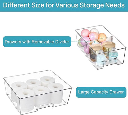 Vtopmart 5 Pack Stackable Storage Drawers, Easily Assemble Clear Plastic - Image 8