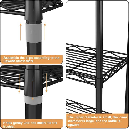 HOMEFORT 5-Tier Wire Shelving Unit, Extra Wide Metal Storage Rack, Free - Image 4