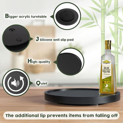 Turntable Vanity Tray 10 Inch for Perfume Candle, Bamboo Kitchen Sink - Image 6