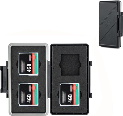 4 Slots CF Card Holder, Water-Resistance Anti-Shock Compact Flash Card Case by JJC