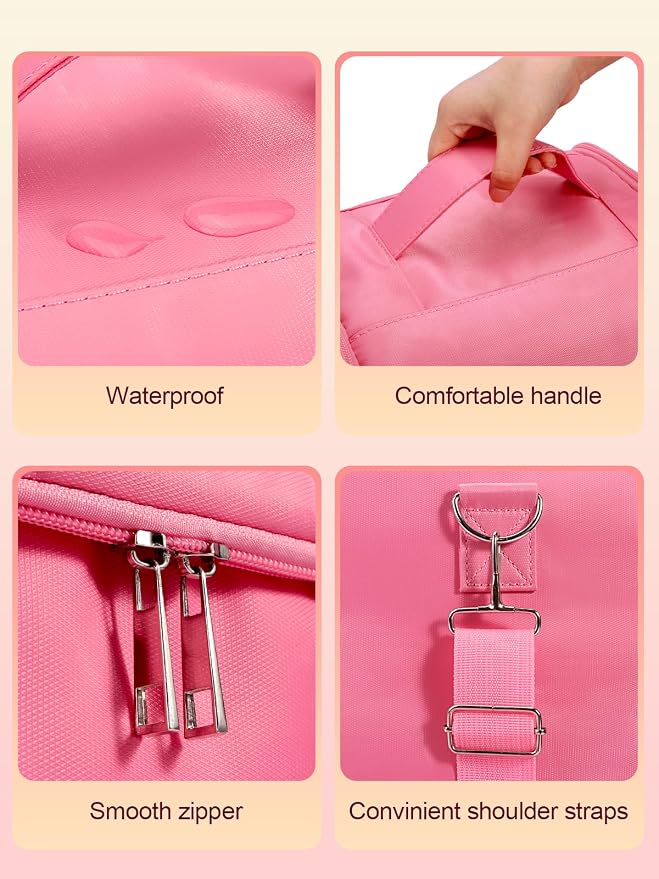 Deciniee Large Pink Makeup Nail Polish Organizer Bag, 4 Tier Professional - Image 5