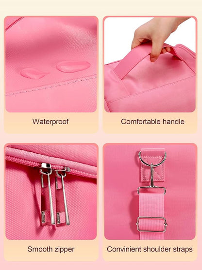 Deciniee Large Pink Makeup Nail Polish Organizer Bag, 4 Tier Professional - Image 5