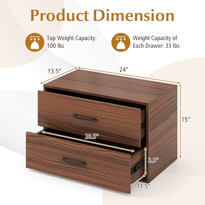 Giantex Stackable 2-Drawer Dressers - Image 3
