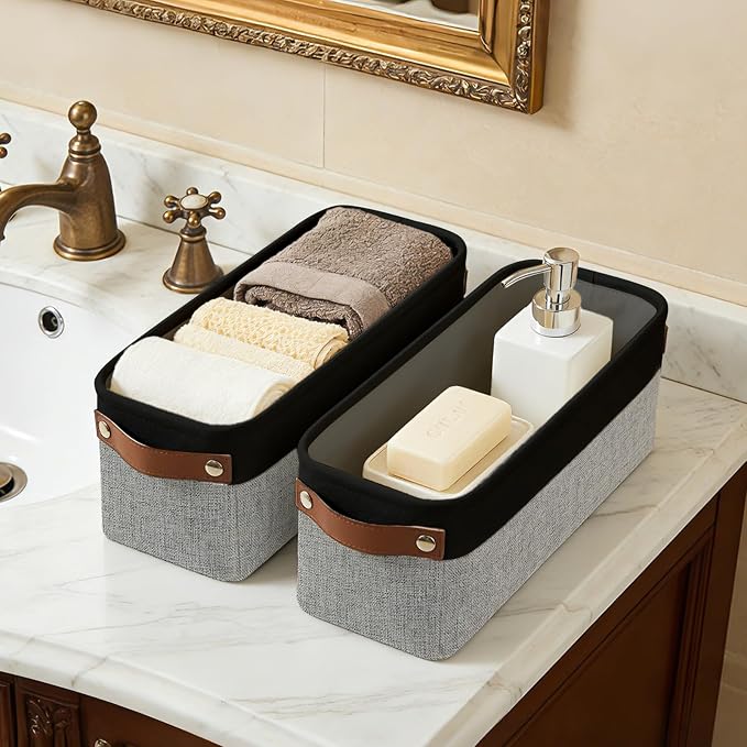 Bagnizer Small Fabric Storage Baskets, Decorative Basket - Image 8