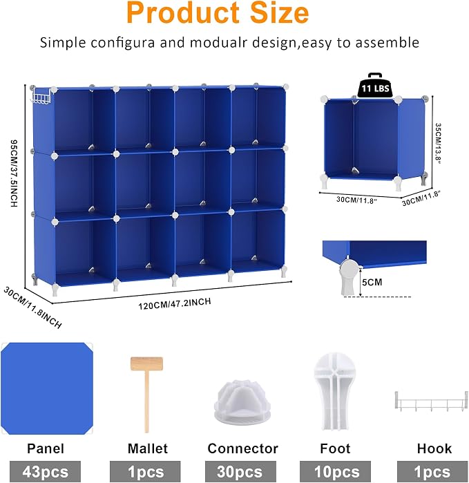 AWTATOS Cube Storage Organizer, 12 Cube Closet Organizers and Storage Shelves - Image 3