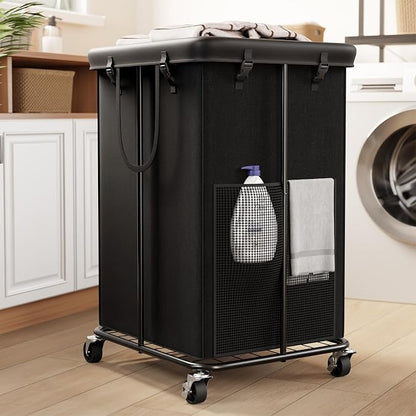 150L Large Laundry Basket with Wheels, Rolling Laundry Hamper with Removable by Laundrybasket