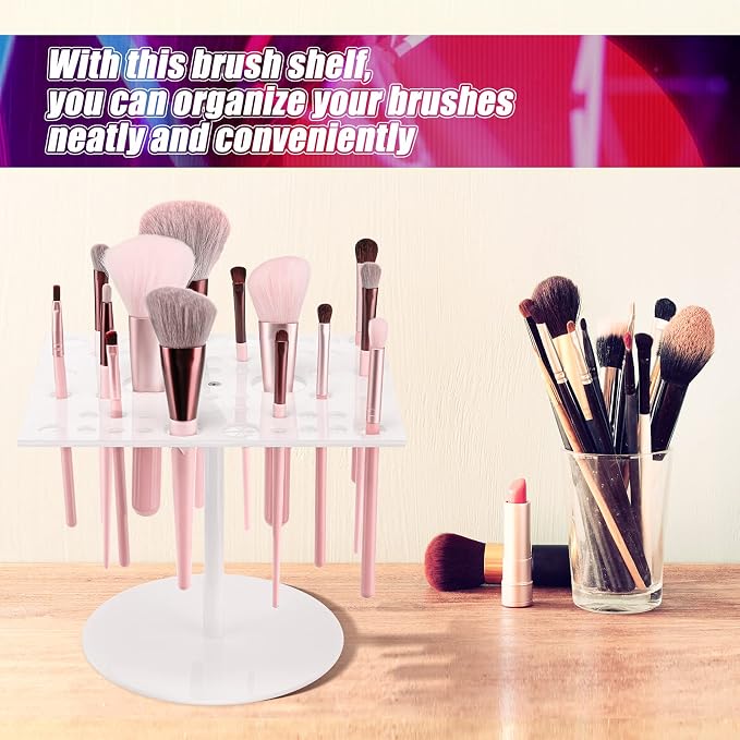 Jetec 54 Holes Acrylic Brush Holder Makeup Brush Drying Rack Collapsible Holder - Image 6