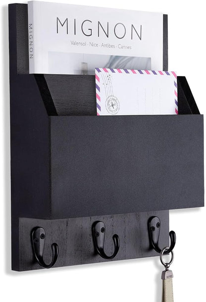 Key and Mail Holder for Wall Mount, Entryway Mail Holder by Lucundm