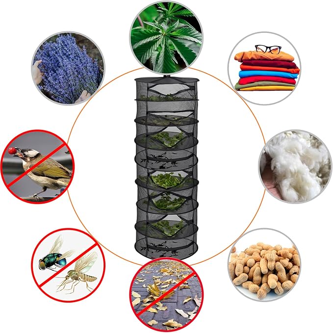 Desy & Feeci Drying Net Herbs 8-Layer Hanging Herb Drying Rack Drying Net - Image 5