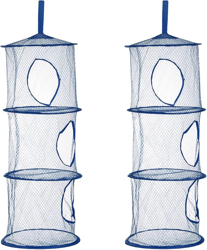 uxcell 2Pcs Mesh Hanging Storage Basket, Dark Blue by uxcell