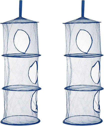 uxcell 2Pcs Mesh Hanging Storage Basket, Dark Blue by uxcell