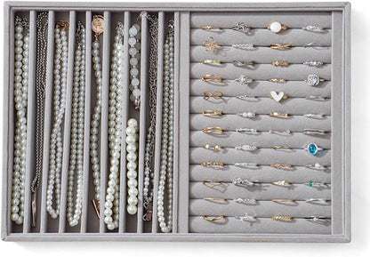 Large Jewelry Organizer for Drawer Insert Velvet Stackable Jewelry Trays for by Unknown
