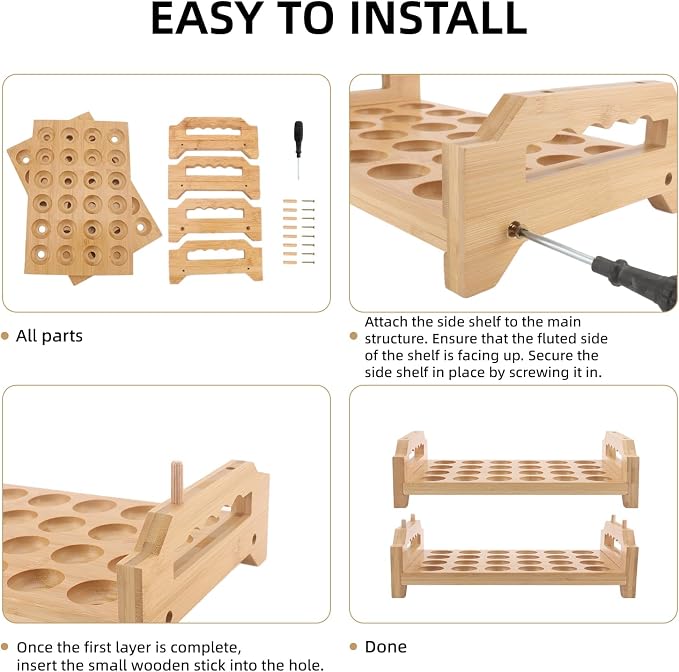 Egg Holder, 2 Tier Egg Holder Countertop, Bamboo Egg Organizer and Storage - Image 6