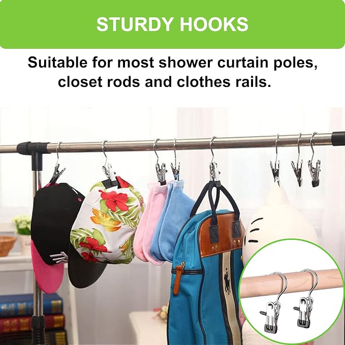 Boot Hangers Clips, 16 Pack Laundry Hooks Hanging Clips Clothes Pins Closet - Image 6