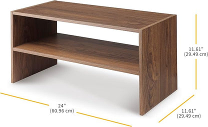 Whitmor Wood Stackable 2-Shelf Shoe Rack, 24 inches，2 Pack - Image 3