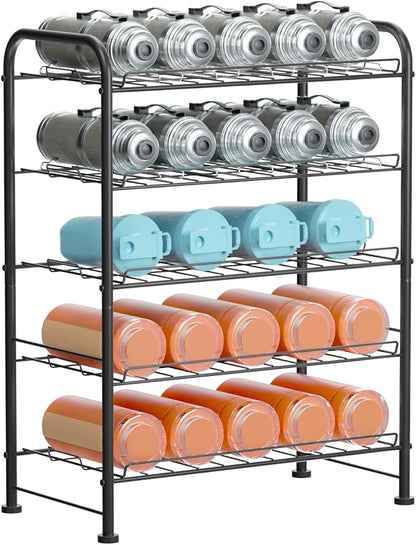 OYEAL Plastic Water Bottle Storage Rack 5 Tier Bottled Water Holder Organizer by OYEAL