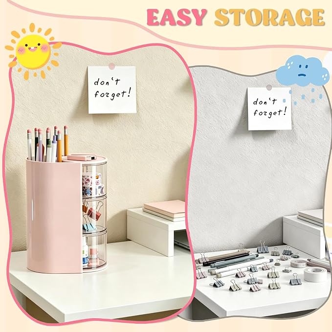 Storage Pen Holder For Storage, 3-Layer Hair Accessories Organizer | Rotatable - Image 5