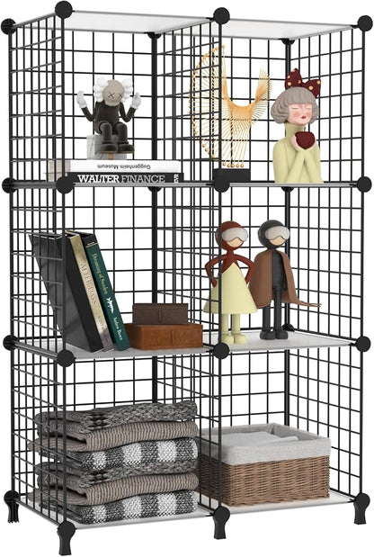 AWTATOS Wire 6 Cube Storage Organizer, Closet Storage Shelves Stackable | Metal by AWTATOS