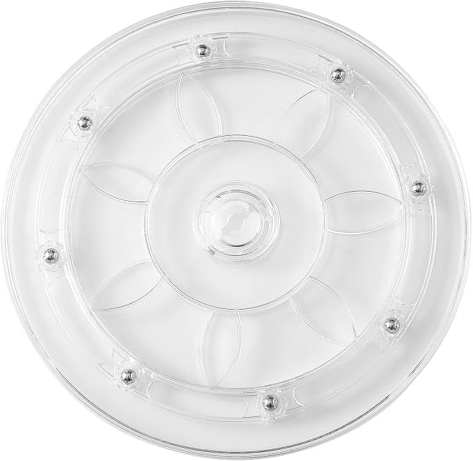 8-Inch Clear Acrylic Lazy Susan Turntable Organizer, 360° Ball Bearing Rotating by DGTANGYIN